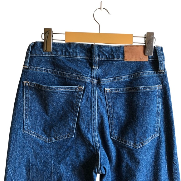 J.Crew Billie Demi Boot Crop Jeans Size 27 Dark Wash Frayed Hem Kicked Leg - Picture 8 of 15